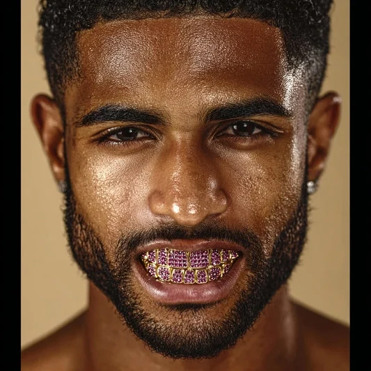 Close-up lifestyle grillz wearing reference.