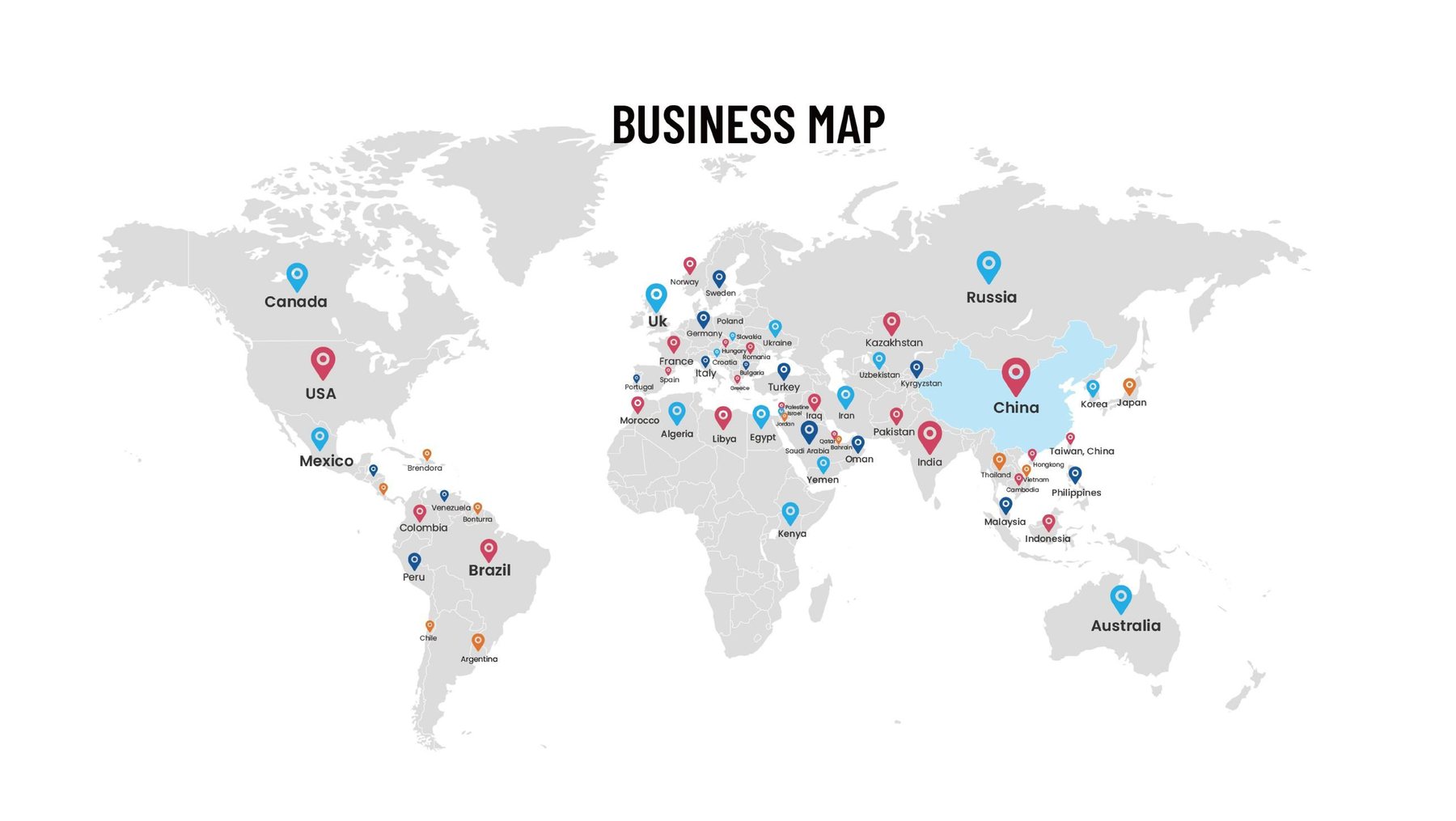 Aelio global business map