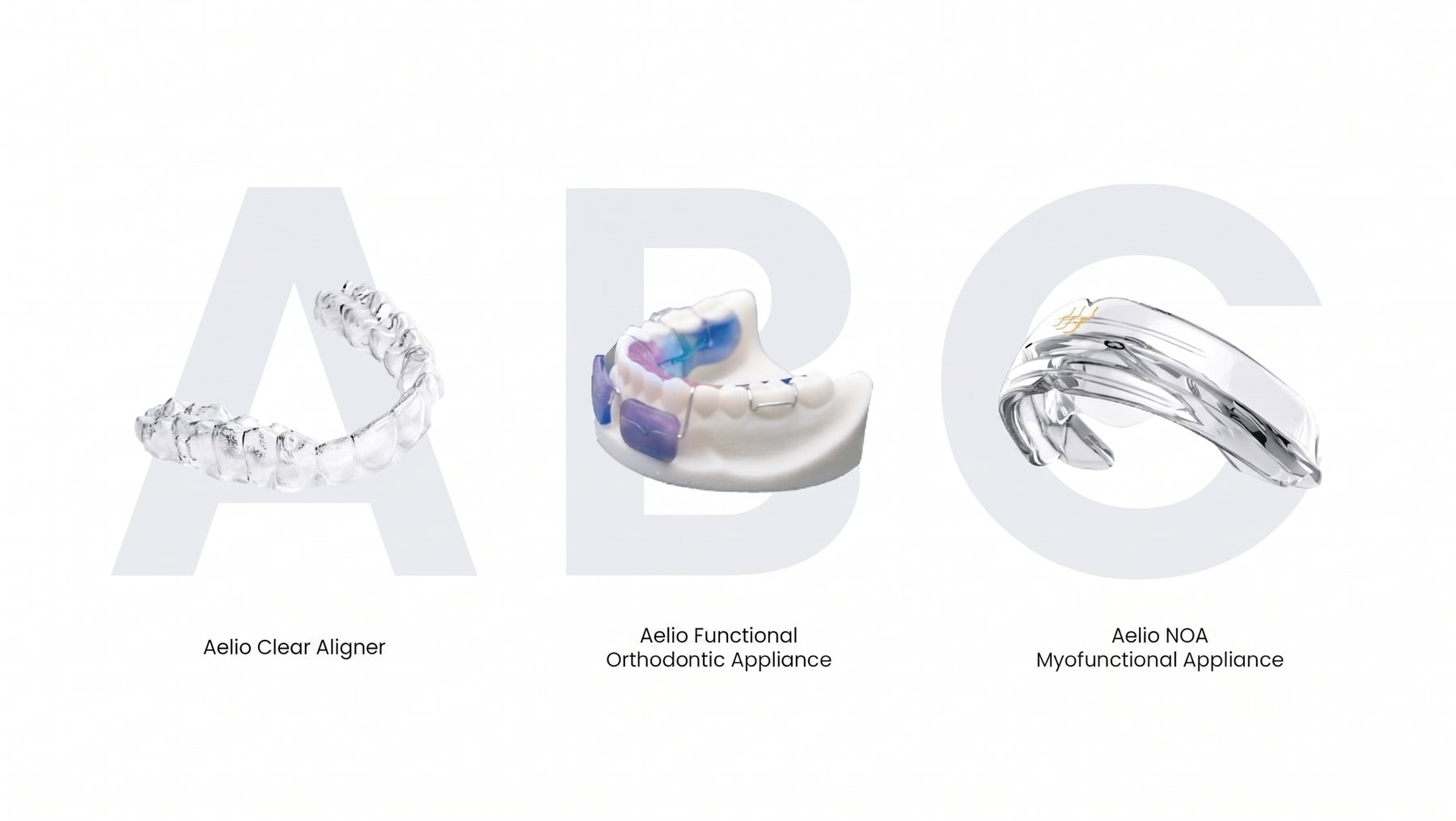 Aelio orthodontic appliance lineup